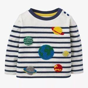 Mini Boden Navy Striped Planet Shirt